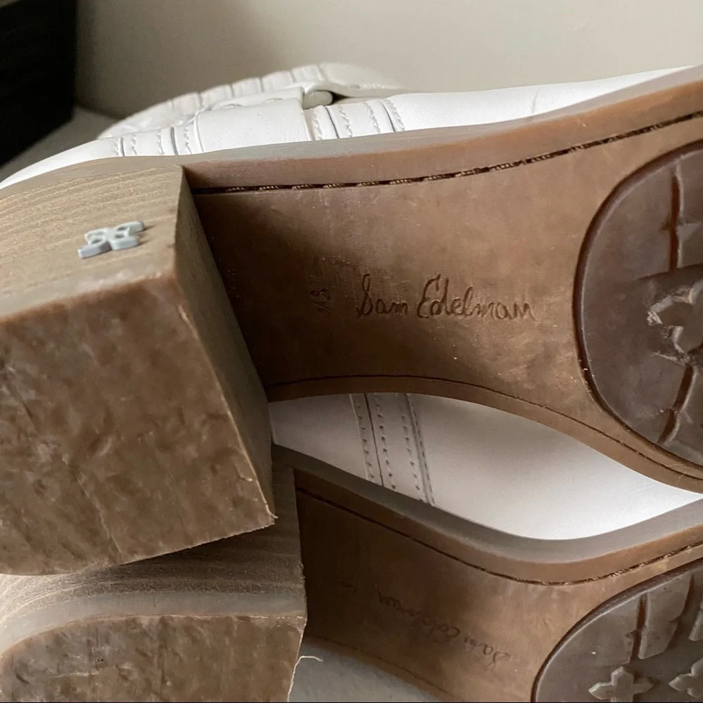 Sam Edelman Dalma Biker Bootie Ivory Leather 8.5 - Picture 9 of 13